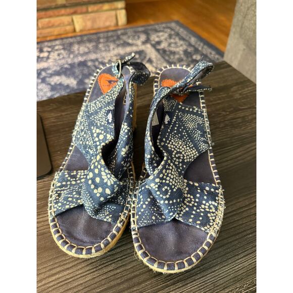 Rocketdog Blue Bandana Rope Open Toe Wedge Sandals Sz. 9 - Picture 1 of 5